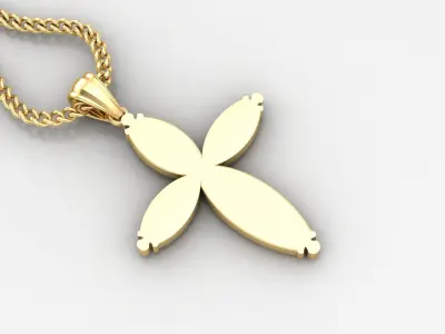Light Gold 18K Cross Pendant 1CP055 3D print model