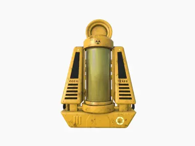 SciFi Backpack J02 Yellow - Fashion Character Design Low-poly 3D model