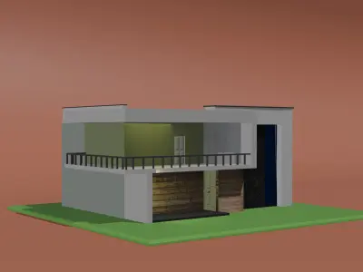 Modern House Asset MORHOU01 Low-poly 3D model