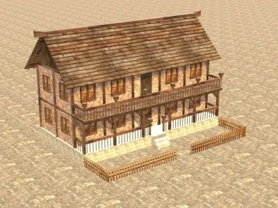 Medieval house fourteen 11 Low-poly 3D model
