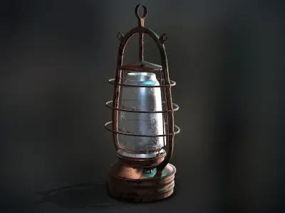 Old Lamp Low-poly 3D model