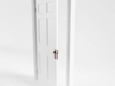 White Victorian Solid Panel Internal Door 3D model
