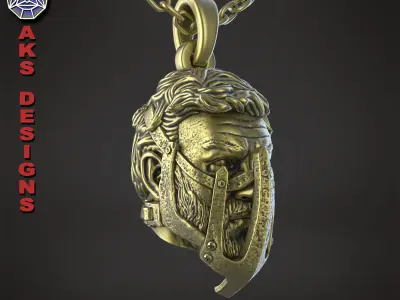 Biker pendant face mask v156 3D print model