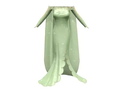 Womens Elf Gown Low-poly 3D model