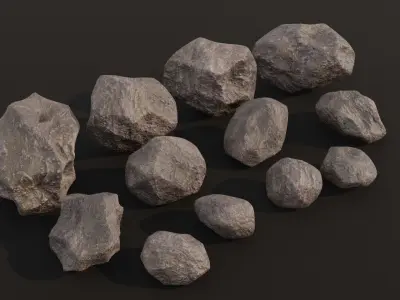 3D PBR Rocks GameReady Low-poly 3D model