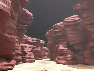 Canyon Cliff Rocks Low-poly 3D model