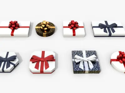  Gift Boxes - Flat Shape Assortment 