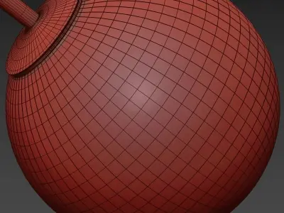 CLOVEN three glass spheres hanging from gold chain 3D model