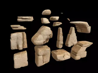 Realistic Sandstone Rock Pack  Low-poly 3D model
