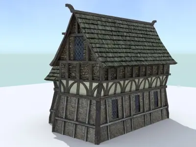 Medieval Village House 1 Low-poly 3D model