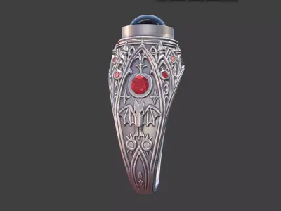 Cathedral Nocturne Ring 3D print model