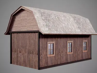 Western barn Low-poly 3D model