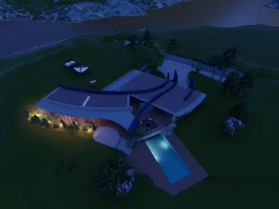 Casa Scene- Beach villa-modern house 3D model 5