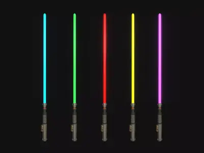 05 Star Wars Lightsaber Colors - SciFi Character Weapon 3D Model Pack