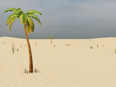 Desert Nature 3d Cartoon Low-poly 3D model