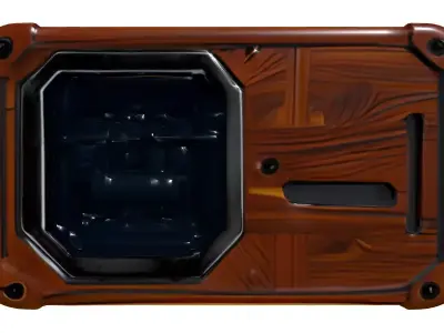 RetroFuturistic Industrial Power Generator Low-poly 3D model