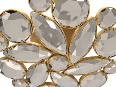 Lloyd Medium Round Flush Mount PBR 3D model