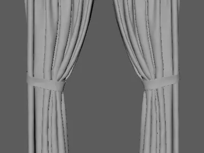 Curtain checkered 3D model