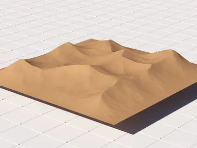 8K Desert Landscape Bundle - 6 Displacement - Height Maps 3D model