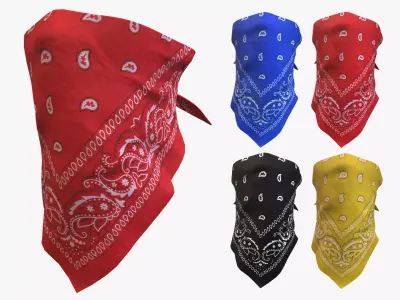 Bandanas four Low-poly 3D model
