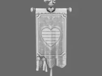 Pride Marines Battle Standard NOHAND 3D print model