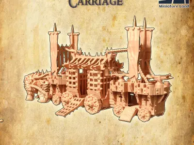 Imperial Giant Carriage Tabletop Terrain 28 MM 3D print model