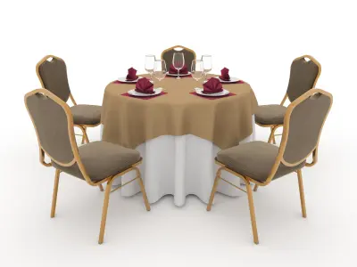 Collection Banquet Table and Chair 06 3D Model Pack