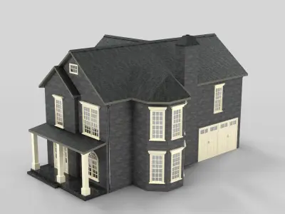 British House Design 19T1  Low-poly 3D model