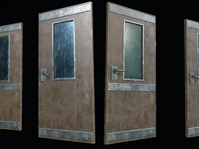 Industrial Doors 01 PBR Low-poly 3D model