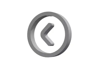 3d angle circle right Low-poly 3D model