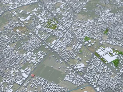 Faisalabad Pakistan 45km AI Low-poly 3D model