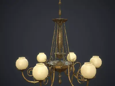 Ornamental Chandelier Low-poly 3D model