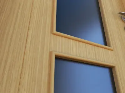 Interior Door - Mute 6-6C - Bamboo Texture - Real Size  3D model