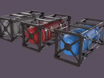 Sci-Fi barrel Low-poly 3D model