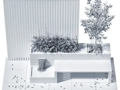 Bench set 01 3D model
