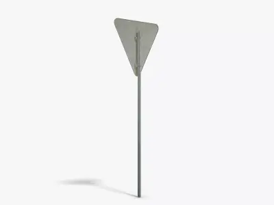 Give Way Sign Low-poly 3D model