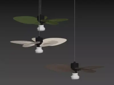 Modern Artistic Blade Pendant Light Set 3D model