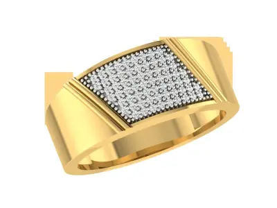 Light Weight Yellow Gold Diamond Ring  -ZA RN 4217 3D print model