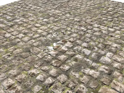 Cobblestone Road Texture PBR Texture
