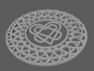 rosette celtic heart 3D model