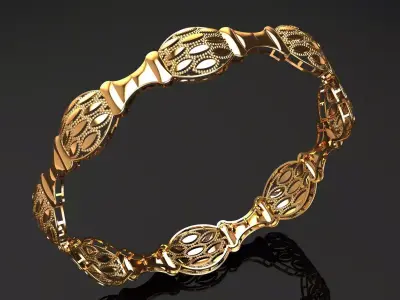 1181 Petal Link Elegance Bangle 10gm 3D print model
