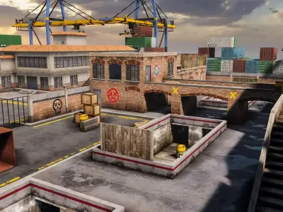 Dockyard Environment - Mobile Optimized for Games Low-poly 3D model