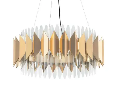 CORONA modern chandelier in gold and glass 3D model
