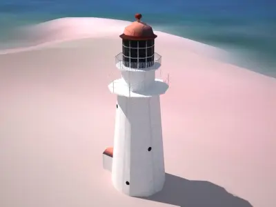 Booby Island Lighthouse Low poly Low-poly 3D model