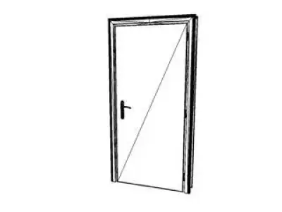 Minimalist Light Oak Flush Interior Door Low-poly 3D model