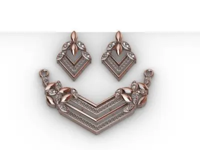 043 - Mangalsutra Pendant Set 1 3D print model