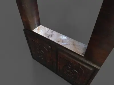 Old Wood Windows Low-poly 3D model