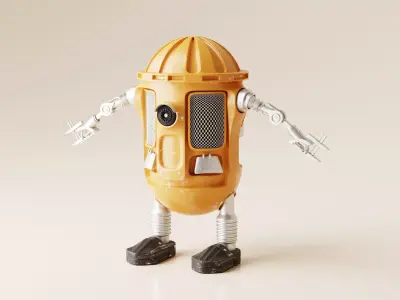 Robot V19 Low-poly 3D model