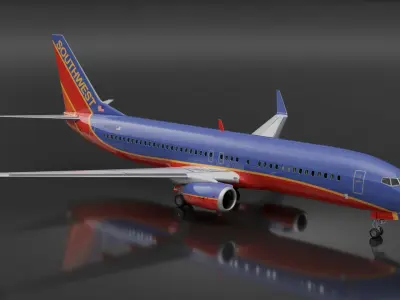  Southwest Airlines Boeing 737-800 with Interior Rigged 