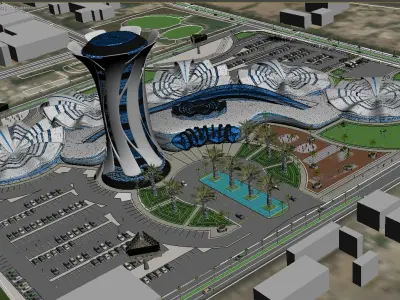 Administrative Futuristic building 3D model